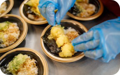 丼ものの盛付
